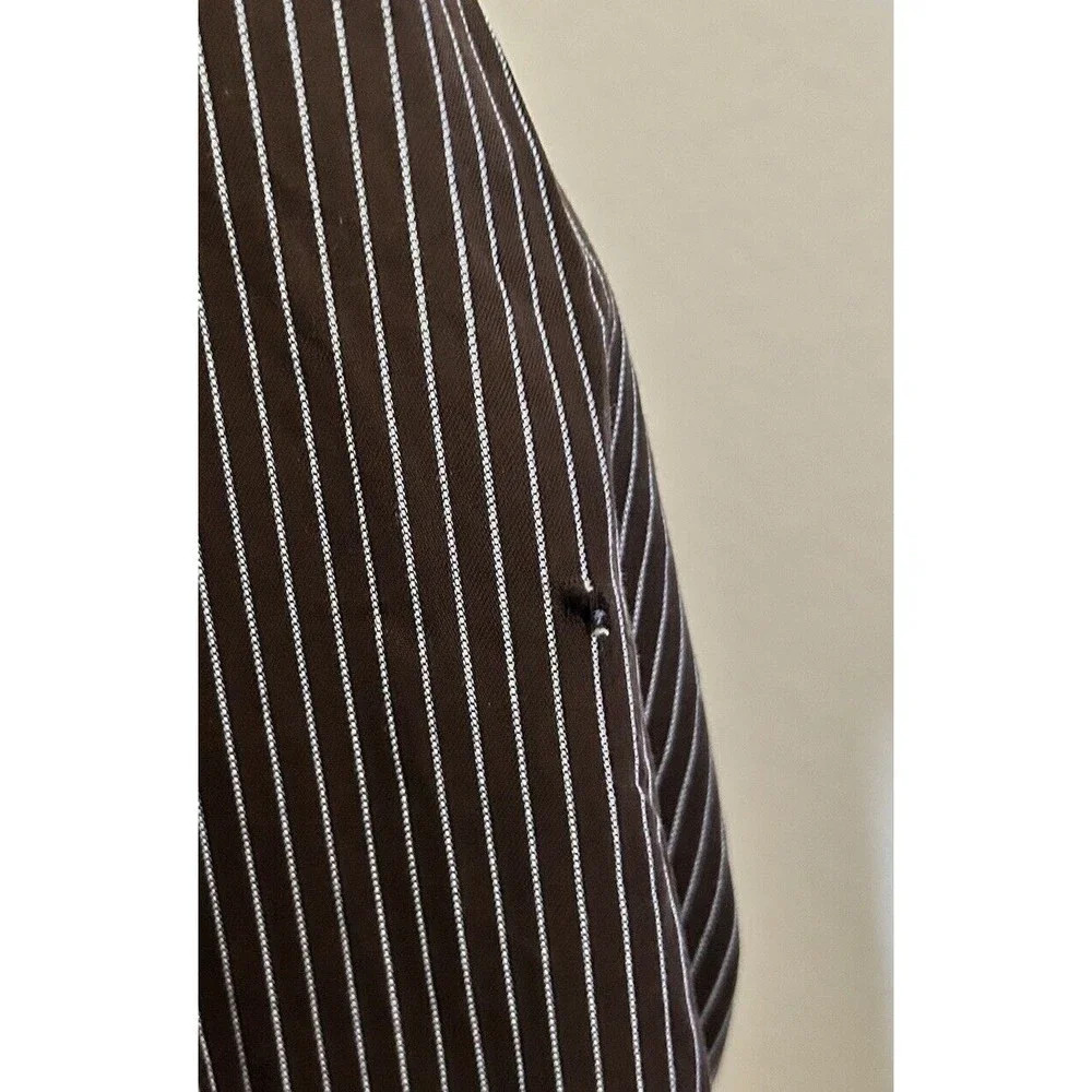 Banana Republic Mens Shirt XL-Large 17-17 1/2 Striped Brown Button Down